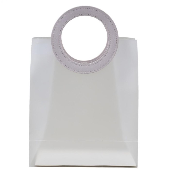 BORSETTA GR C MANICO TONDO BIANCO H27X23X11